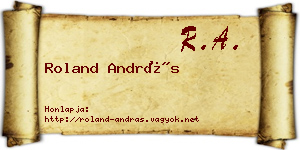 Roland András névjegykártya